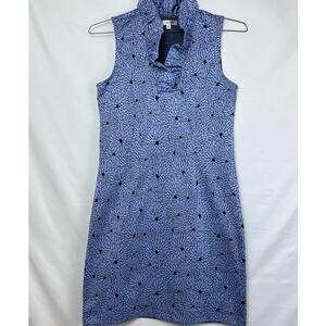 Tyler Boe Womens XS Blue/Black Floral Print Sleevless Shift Vacation Dress